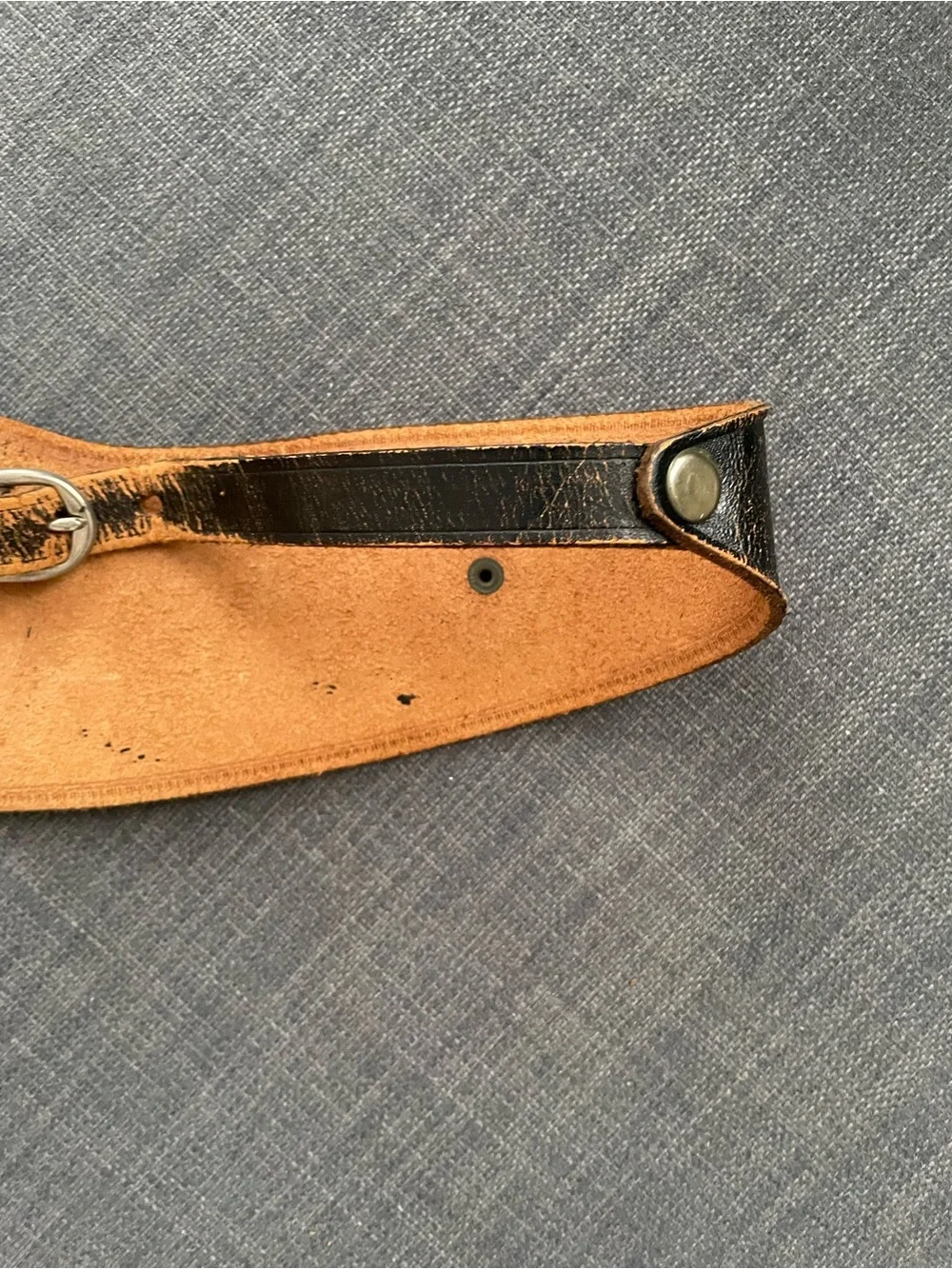 Vintage black leather with metal charms